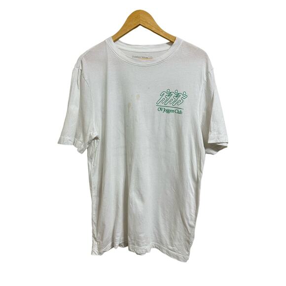 Outdoor voices joggers club‎ printed cotton- jersey t-shirt size Medium - Picture 1 of 5